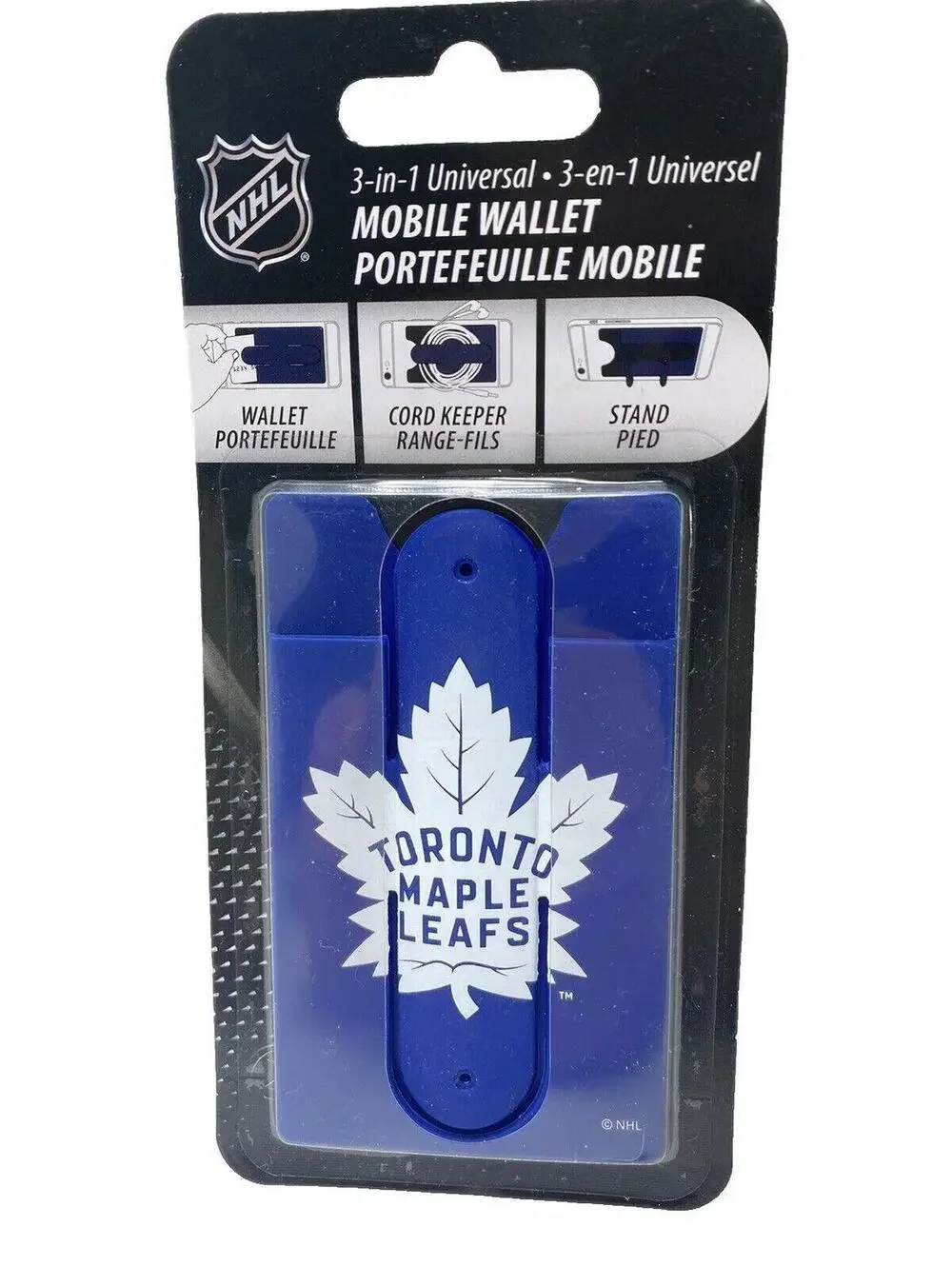 Toronto Maple Leafs 3-in-1 Universal Back Of The Phone Wallet Cord Keeper Stand